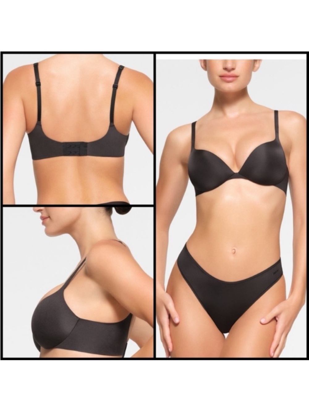 Skims Ultimate Collection Push up Plunge Bra in Onyx NWT size 34C